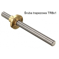 Śruba trapezowa nierdzewna TR8x1 L500mm + nakrętka