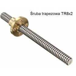 Śruba trapezowa nierdzewna TR8x2 L600mm + nakrętka